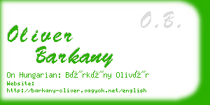 oliver barkany business card